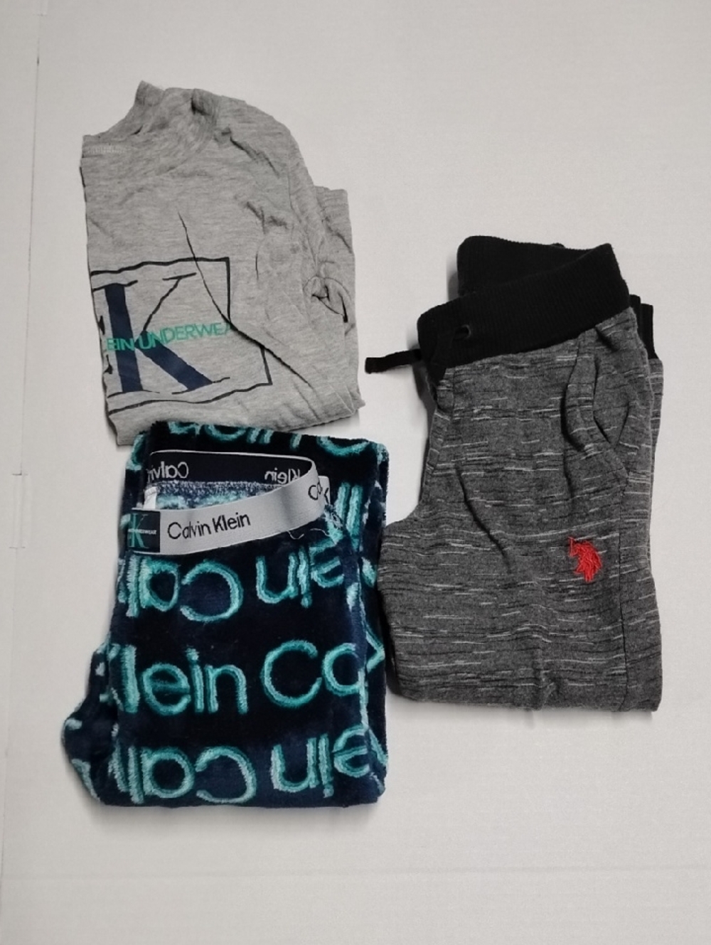 Calvin Klein Pajama Set Top & Bottom XS 5/6 Us Polo Gray Jogger Pants M 5/6